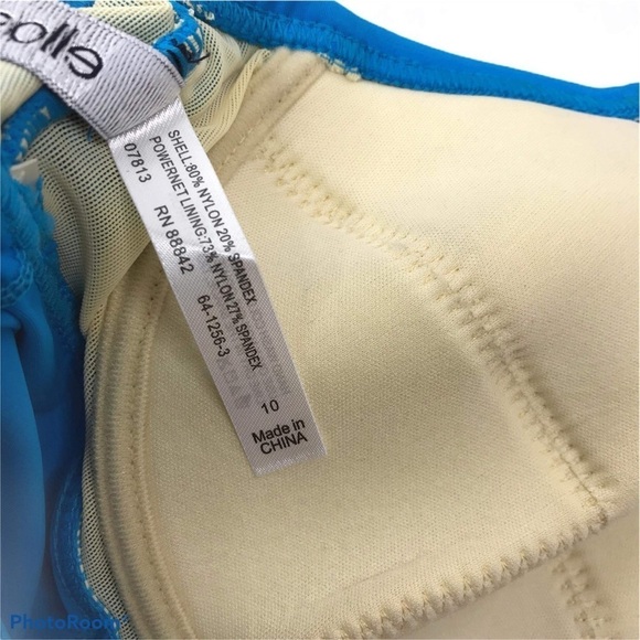 Ellos Solid blue halter tankini top - Picture 7 of 8